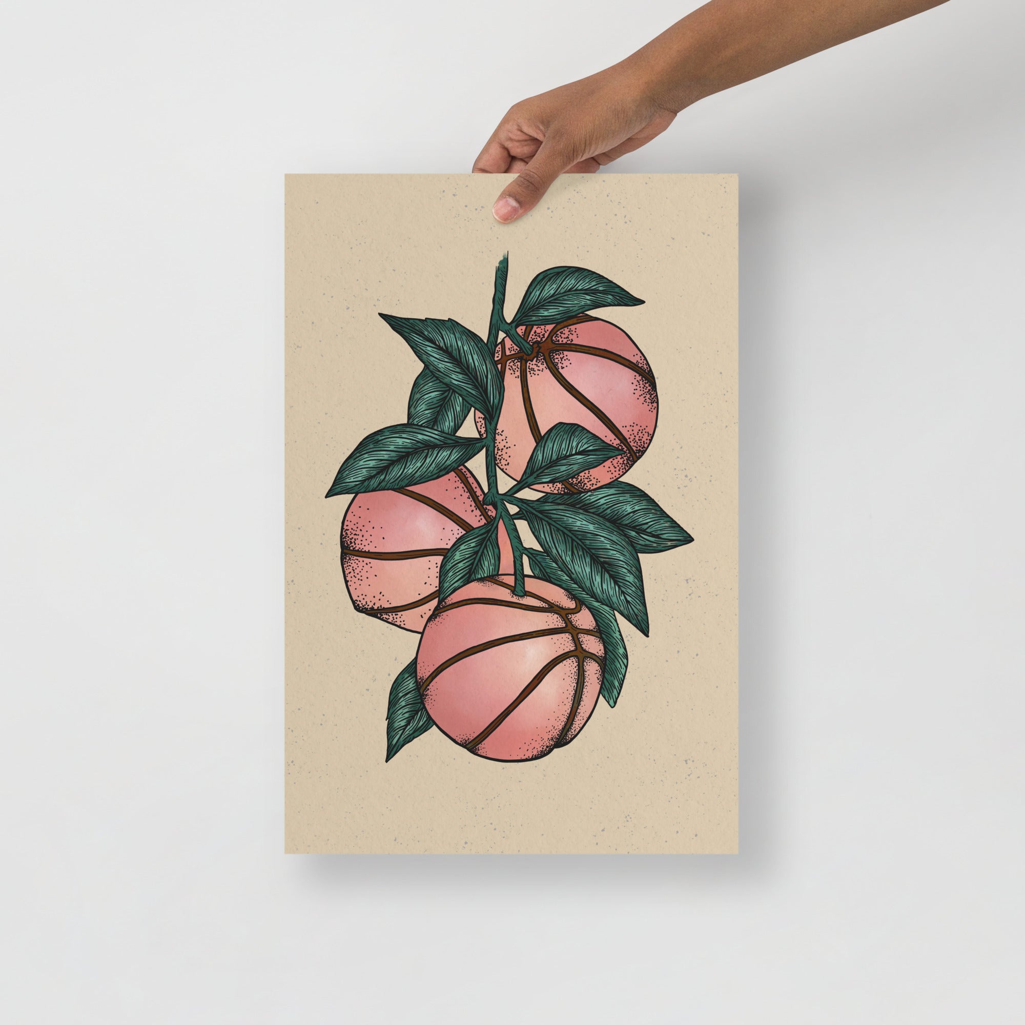 Peachy Basketballs Print